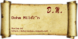 Dohm Milán névjegykártya